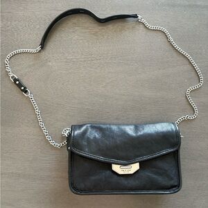 Rag and bone Black and Silver Crossbody Bag with Chain Strap